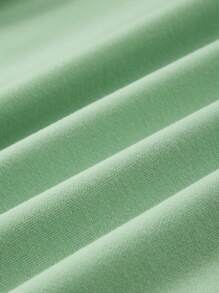 SHEIN Toddler Girls' Basic Oversized Round Neck Long Sleeve Sweatshirt - Mint Green - View 4