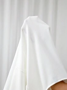 SHEIN Clasi Plus Size Shawl Collar Button Front Mesh Panel Long Sleeve Simple Blazer For Casual Daily Wear - White - View 7