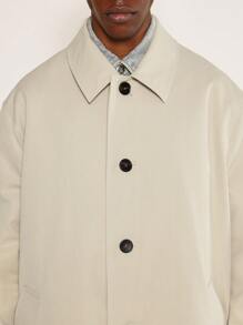 SUMWON Klassieke lange trenchcoat met knoopsluiting, professionele zakelijke bovenkleding, winter- en herfstkleding, verfijnd, op maat gemaakt ontwerp, lichtgewicht reisjas