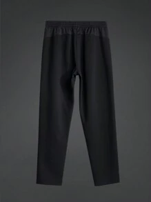 Manfinity Sport Streetwear Quần thể thao nam dáng suông phối màu tương phản, cạp chun, kiểu boyfriend. - màu đen - Xem 2