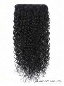 8pcs Clip In Water Wave Human Hair Extension 1B Extension For Women Daily Use Real Easy To Wear Natural Black Color Hair Extensions - Natural Black - View 2