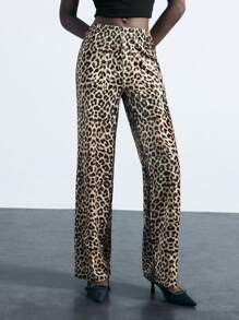 Maija 女士豹纹直筒宽松休闲裤 - 彩色 - 查看 5