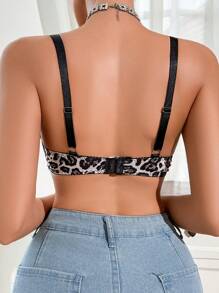1 件装孕妇豹纹露背前系带哺乳胸罩 - 彩色 - 查看 2