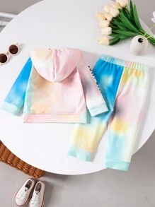 Girls' Casual Print Sweatsuit Set, Autumn/Winter - Multicolor - View 2