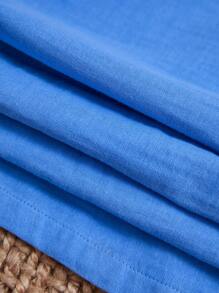 EURMUSE Women Low Waist Wide Leg Muslin Pants - Baby Blue - View 7