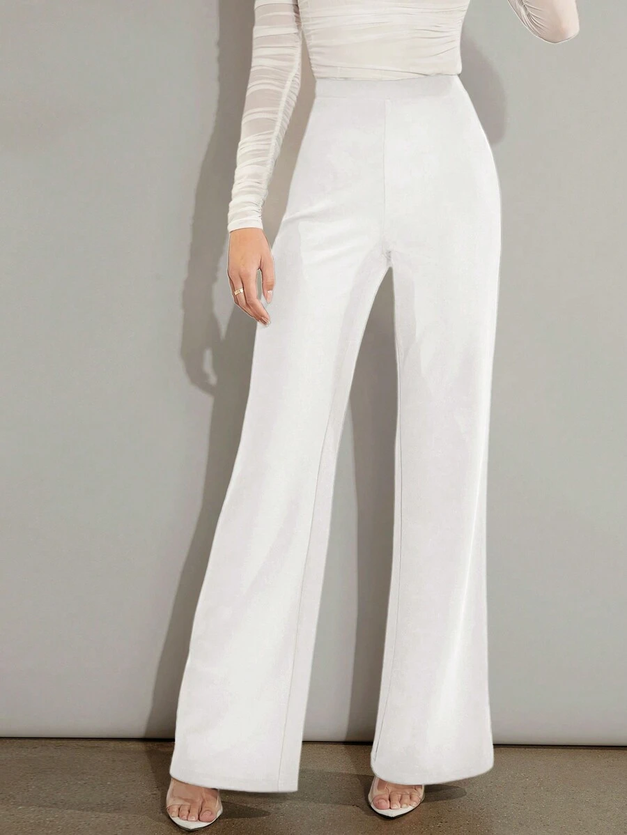 Firerie Women Solid Color Casual Pants - White - View 1