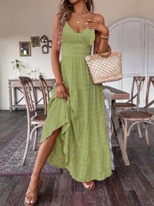 Breezaya Elegant Casual Vacation Bohemian Patchwork Backless Strap Dress Maxi Vacation Beach Outfits Women