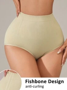SHEIN Sports Women Slim Fit Simple Casual Sports Shorts/High Waisted/Seamless - Apricot - View 1