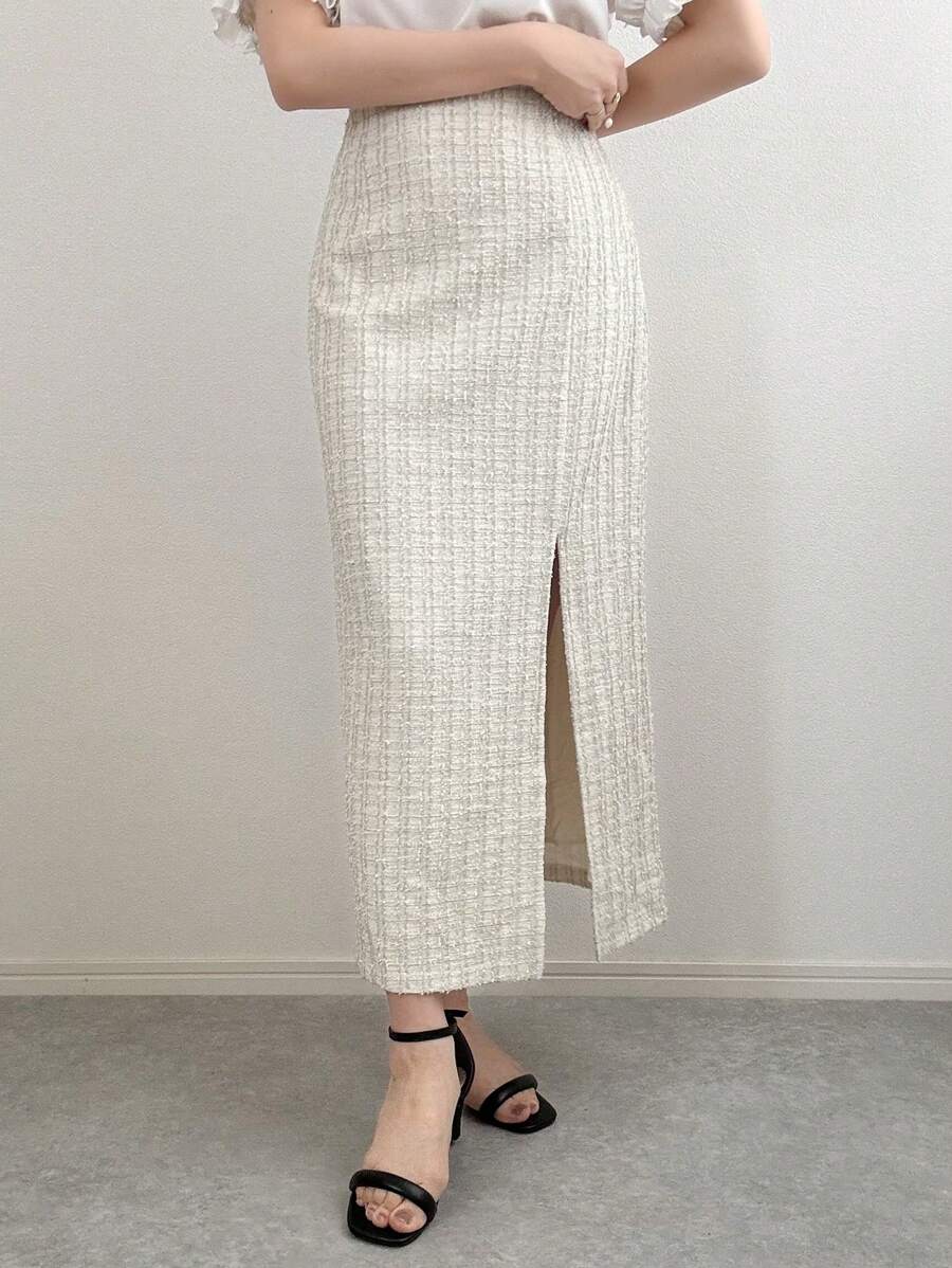 FRIFUL 女士优雅合身开叉设计半身裙