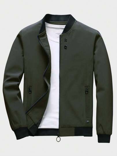 Manfinity Homme Men Zip Up Bomber Jacket