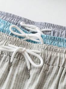 SHEIN LUNE Plus Size Solid Color Front Tie Simple Shorts, Casual Everyday Wear