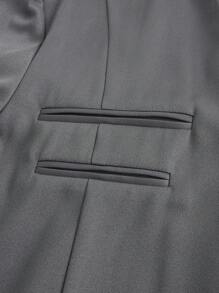 Manfinity VCAY Men's Loose Fit Casual Woven Blazer Jacket, Suitable For Spring, Fall, Winter - Dark Grey - View 8