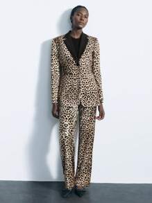 Maija 女士豹纹直筒宽松休闲裤 - 彩色 - 查看 3