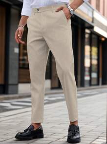 Manfinity Mode Men's Slim Fit Suit Pants - Apricot - View 3