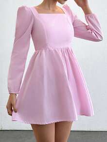 EURMUSE Vestido Rosa Con Detalles De Lazo - Rosa - Ver 5