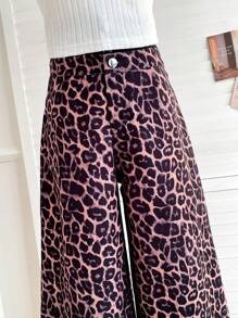 Soleia 休閒黑白拼色打褶邊喇叭褲