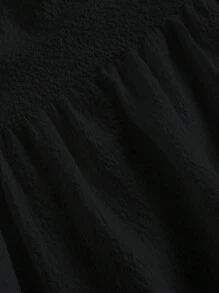 SHEIN MOD Plus Size Black Off Shoulder Ruffle Dress, Summer,Birthday Dresses For Women - Black - View 4