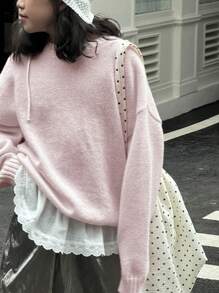 Dazy Kids Tween Girls' Loose Fit Drop Shoulder Sweater, Autumn/Winter