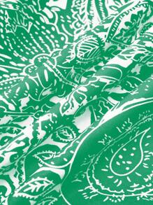 SHEIN LUNE Plus Size All-Over Print Casual Shorts - Green - View 4