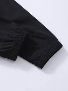 SHEIN Tween Girls Letter Print Dropped Shoulder Zip-Up Hoodie - Multicolor - View 6