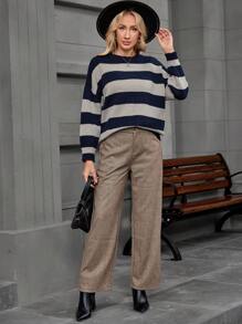 EMERY ROSE 女士条纹长袖圆领毛衣 - 彩色 - 查看 4