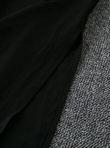 SHEIN LUNE 大码纯色中长款 V 领简约休闲连衣裙 - 黑色 - 查看 5