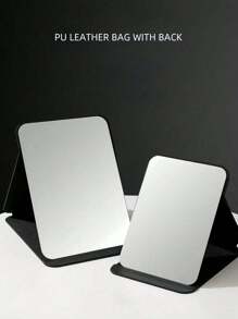 SHEIN 1pc Simple Bathroom And Bedroom Makeup Mirror, Back To School Dormitory Mirror Portable Desktop Vanity Mirror, Office Desk Stand Mirror, Handheld Cosmetic Mirror, Adjustable Tabletop Mirror, Student Dormitory Dressing Table Mirror, Home Decoration, Room D Home Bathroom Decor Summer Makeup Organizer Bathroom Accessories