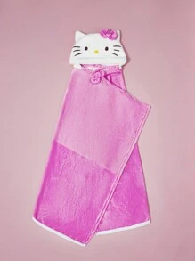 HELLO KITTY AND FRIENDS | SHEIN Kitty Embroidered Bow Decor Cute Wearable Blanket