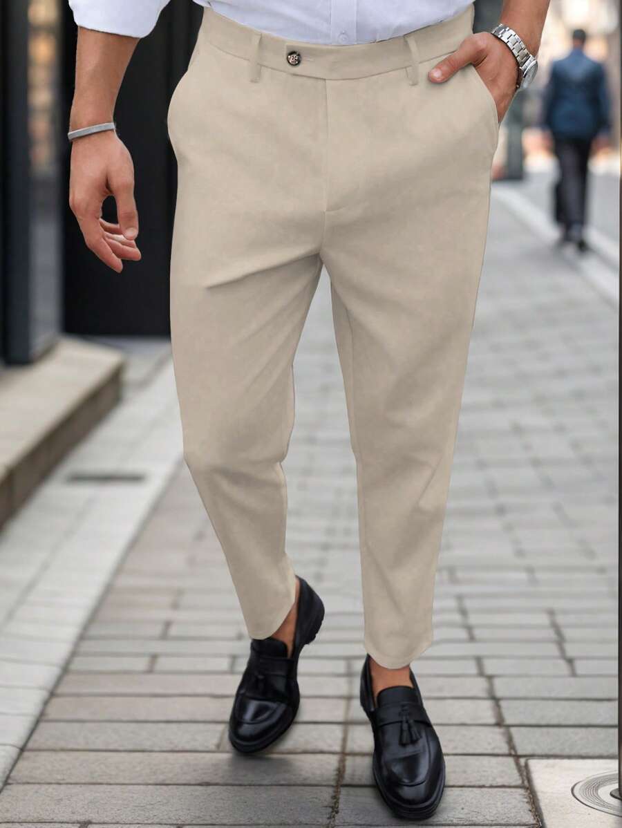 Manfinity Mode Men's Slim Fit Suit Pants - Apricot - View 1