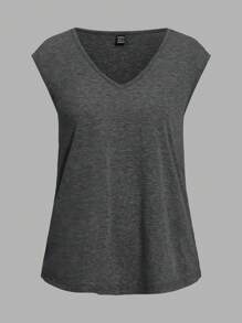 SHEIN LUNE 3pcs Set Solid V-Neck Casual Camisole Tops For Women, Summer - Multicolor - View 3
