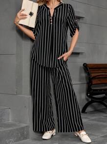 EMERY ROSE Women 2 Pieces Set, Long Sleeve Blouse, Fall/Winter Clothes