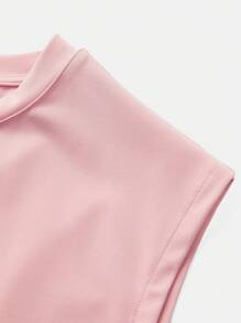 SHEIN Tween Boy Knitted Solid Color Letter Print Vest And Anti-Walk Shorts Sports Set - Multicolor - View 17