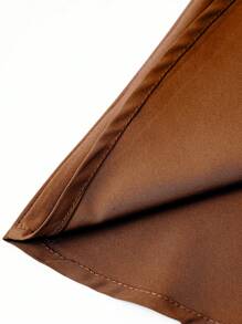 SHEIN Unity 女士纯色拉链口袋休闲半身裙 - 巧克力棕 - 查看 3