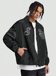 Manfinity VCAY 男士宽松印花长袖夹克和外套，适合秋冬