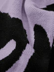 RueChic Men's Printed Drop Shoulder Sweater - Purple - View 3