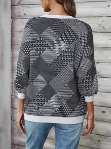EMERY ROSE Women Cropped Intarsia Knit Sweater - Multicolor - View 7