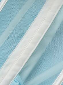 SHEIN Unity Áo khoác Bandeau định hình xương cá nhẹ mùa hè dành cho nữ - Màu xanh nhạt - Xem 5