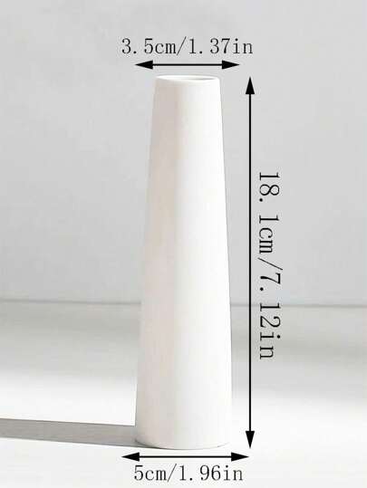 1pc Wit Ceramic Small Vase, Nordic Minimalist ation, Elegante Vase Living Room, Dining Office Hydroponic Flower Plant Moderne Geometric ation Home 7.20in Rama Birthday Graduation Back To School Room Supplies Glass view 5