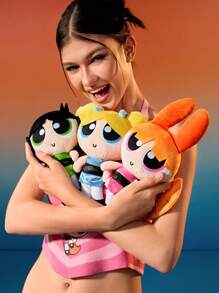 THE POWERPUFF GIRLS X SHEIN Cute Plush Cartoon Character Soft Doll,Y 2 K