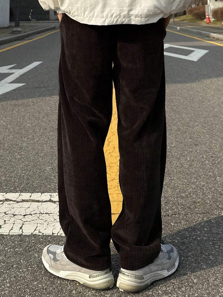 Men's Solid Color Casual Daily Pants, Autumn Men Joggers