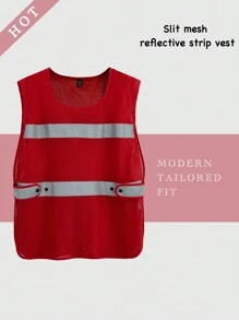 TaskEZ 女士条纹宽松圆领背心工作服，实用工作服