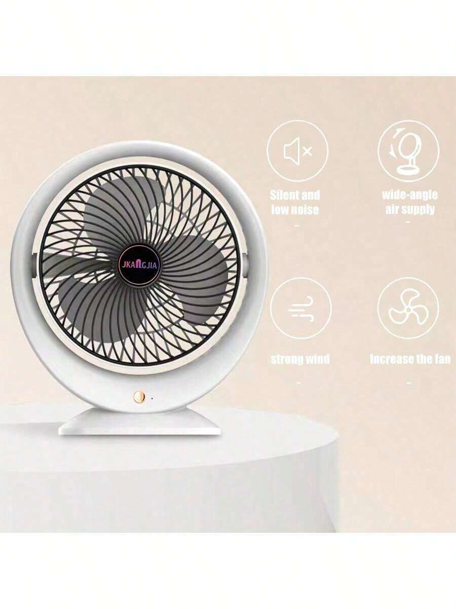 1pc USB Powered Desktop Fan, Home Office Portable Desk Fan, Quiet