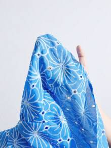 Maija 女式花卉印花简约长袖衬衫 - 藍色 - 查看 7