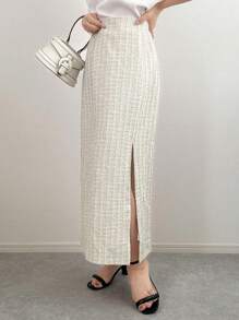 FRIFUL 女士优雅合身开叉设计半身裙