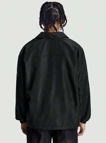 Manfinity VCAY 男士宽松印花长袖夹克和外套，适合秋冬