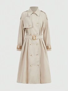 Forever 21 长款风衣 秋装 - 白色 - 查看 8