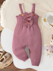 2 件装女婴蝴蝶结针织毛衣连体衣套装，粉色 - 春季/秋季 - 藕粉色 - 查看 1