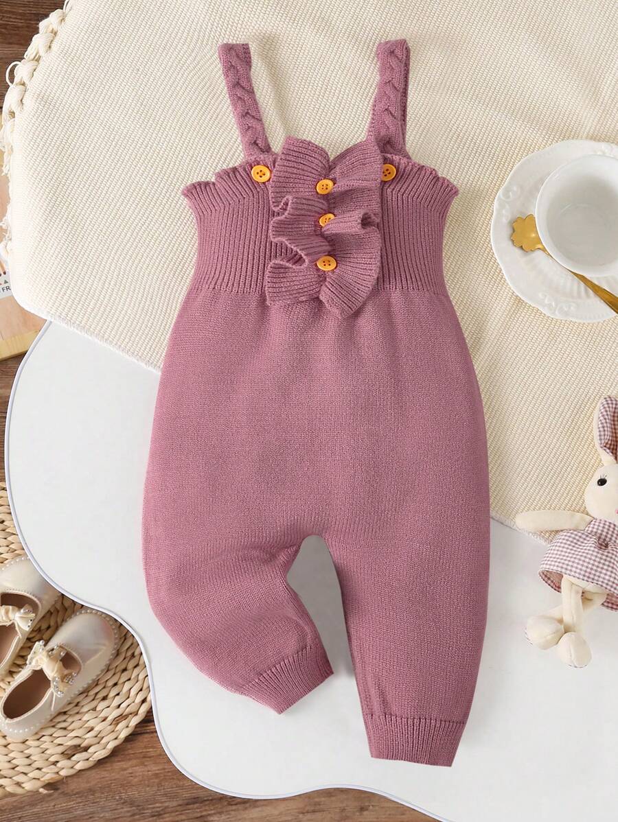 2 件装女婴蝴蝶结针织毛衣连体衣套装，粉色 - 春季/秋季 - 藕粉色 - 查看 1
