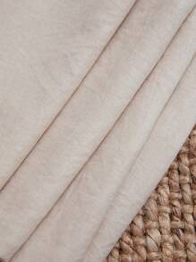 EURMUSE Quần ống đứng có túi xéo trơn cho nữ nhỏ nhắn - Màu be - Xem 7