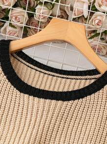 EMERY ROSE Plus Size Women's Summer Hemmed Round Neck Bat Short Sleeve Loose Casual Knitted Top
